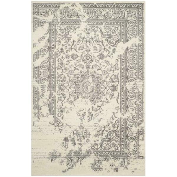 Adirondack Power Loomed Rectangle Rug- Ivory - Silver- 5 Ft. 1 In. X 7 Ft. 6 In., Safavieh, Mfr#: ADR101B-5